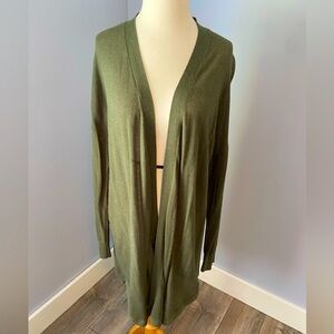 LOFT XL long cardigan in olive green
